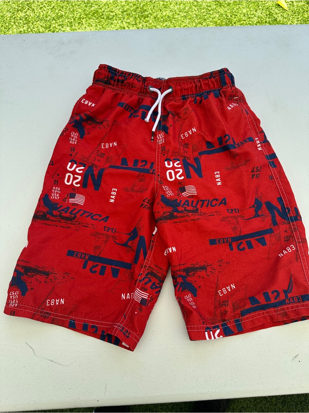 Nautica Red Boys' Nautical Graphic Swim Shorts